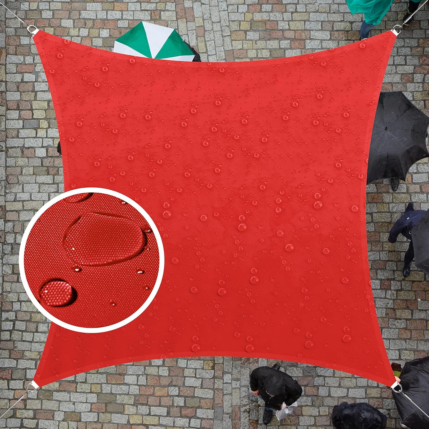 Custom Size 11ft x 11ft Waterproof Sun Shade Sail for Outdoor Use