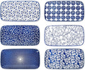 Selamica Ceramic Serving Platters 12 in - Vintage Blue Set of 6