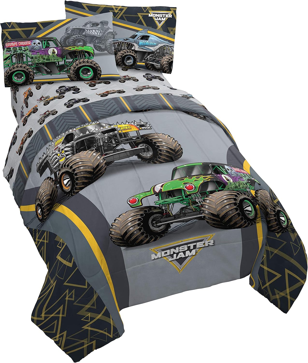 Monster Jam MJ Life 5 Piece Full Bed Set with Comforter & Sheets