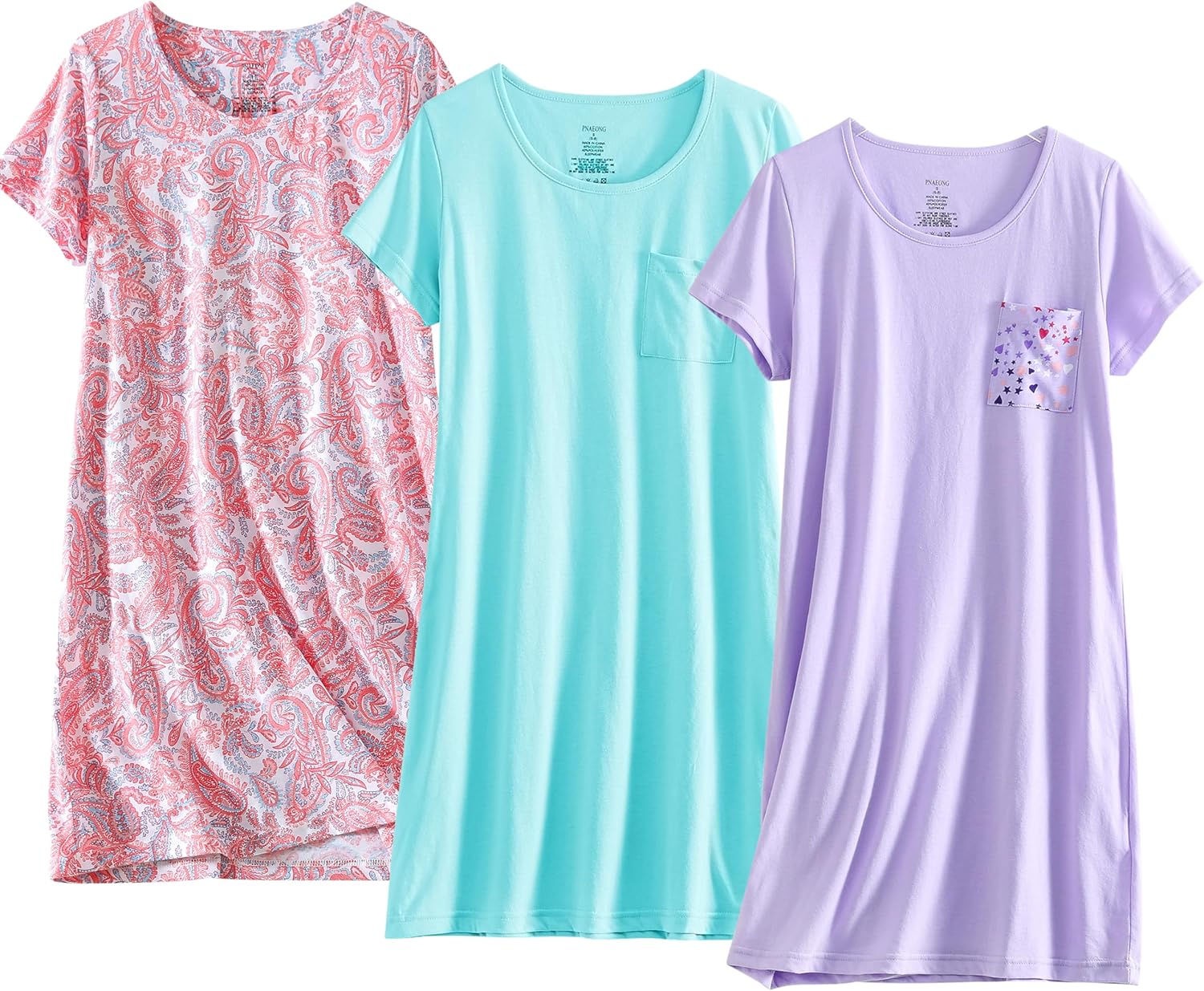 PNAEONG Women's Cotton Nightgown Sleepwear for Comfort