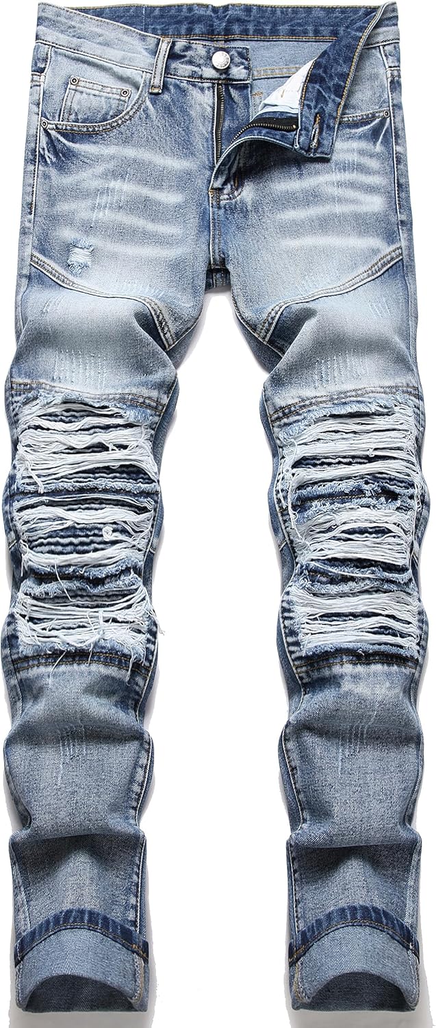 RXXKKK Men's Classic Zipper Biker Regular Fit Flex Jean Review