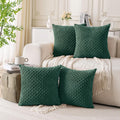 Dark Green Corduroy Throw Pillow Covers 26x26 in - Set of 4