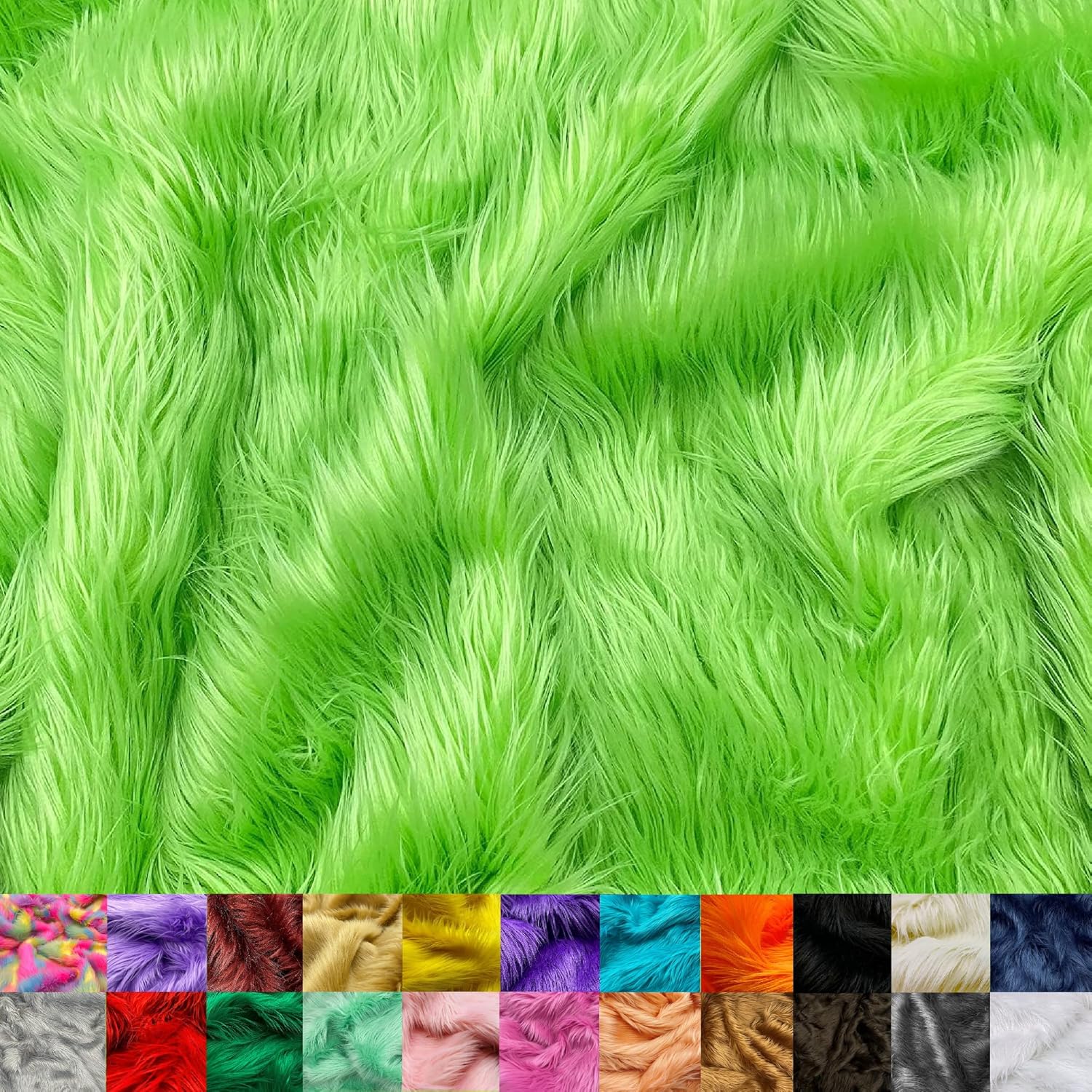 Ice Fabrics Faux Fur Fabric - 60 Inches Wide Lime Green