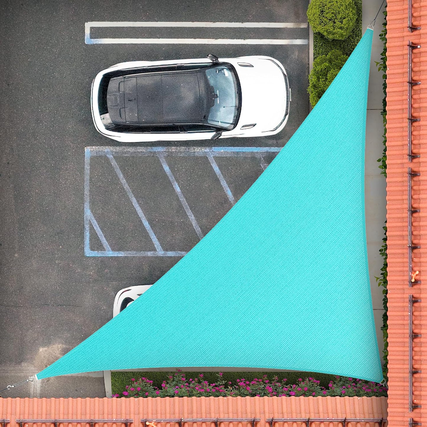 Royal Shade Right Triangle 16ft x 22ft x 27.2ft Custom Sun Shade