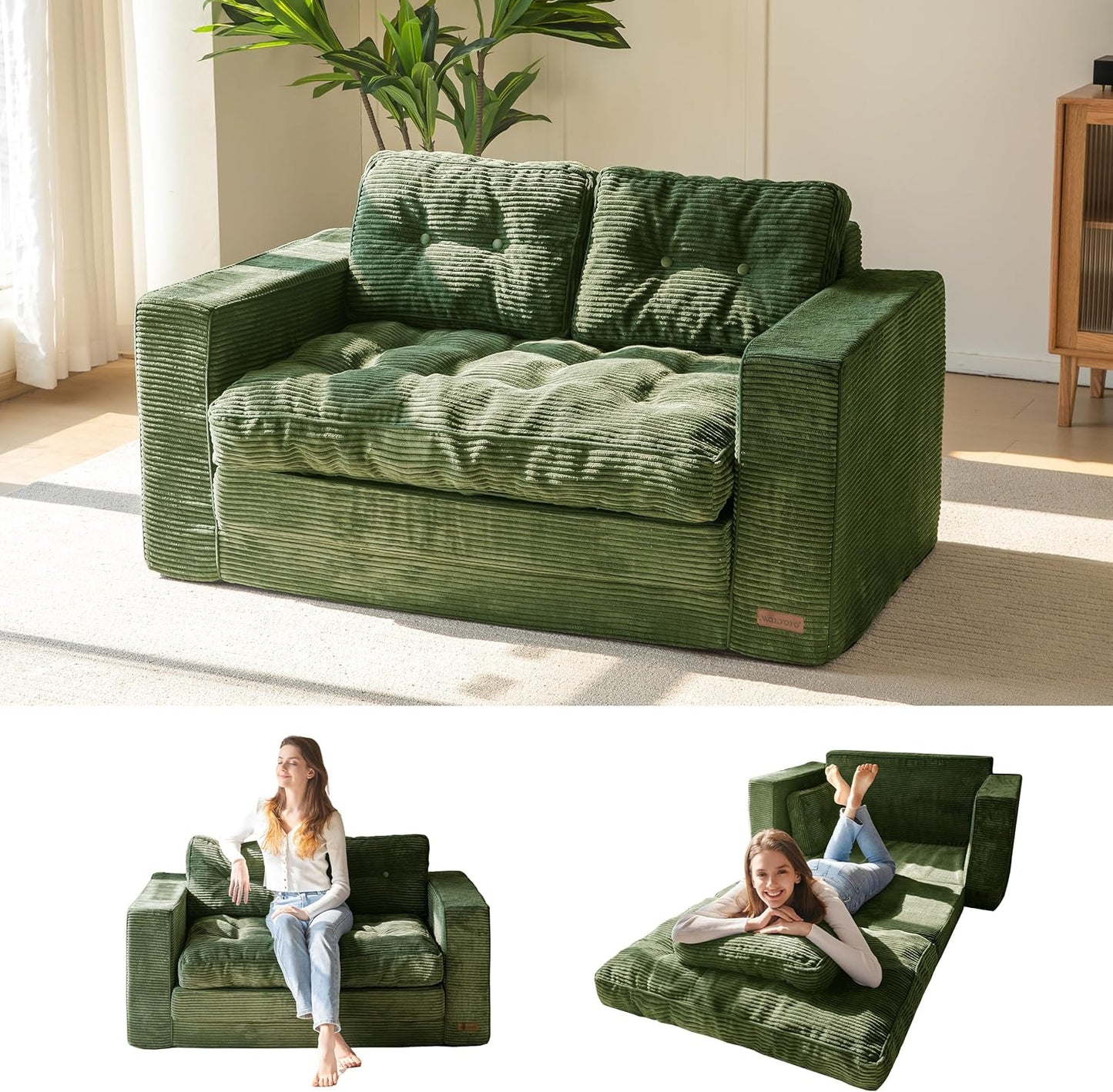 MAXYOYO Convertible Sofa Bed for Living Room and Bedroom Use