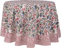 Ambrosia 100% Cotton 60 in Round Boho Tablecloth - Handblock Floral