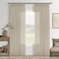 Oatmeal Linen Curtains 80 Inches Long for Modern Farmhouse Style