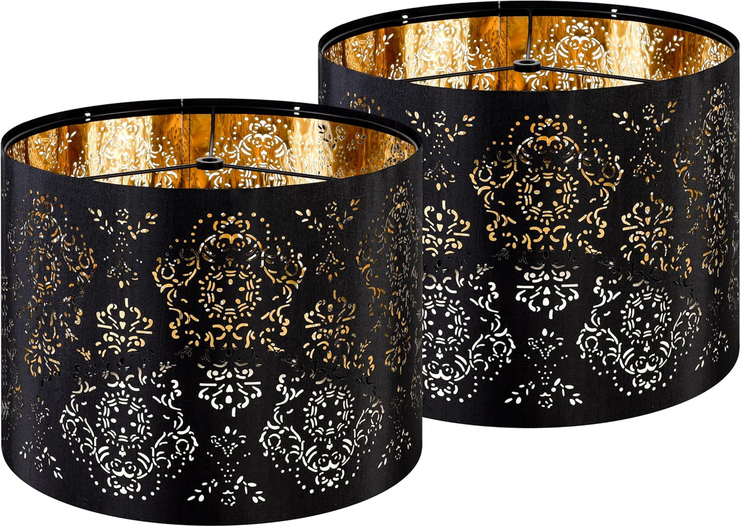 GO&SO Drum Black Lamp Shades - Stylish 13 Inch Replacement Shade