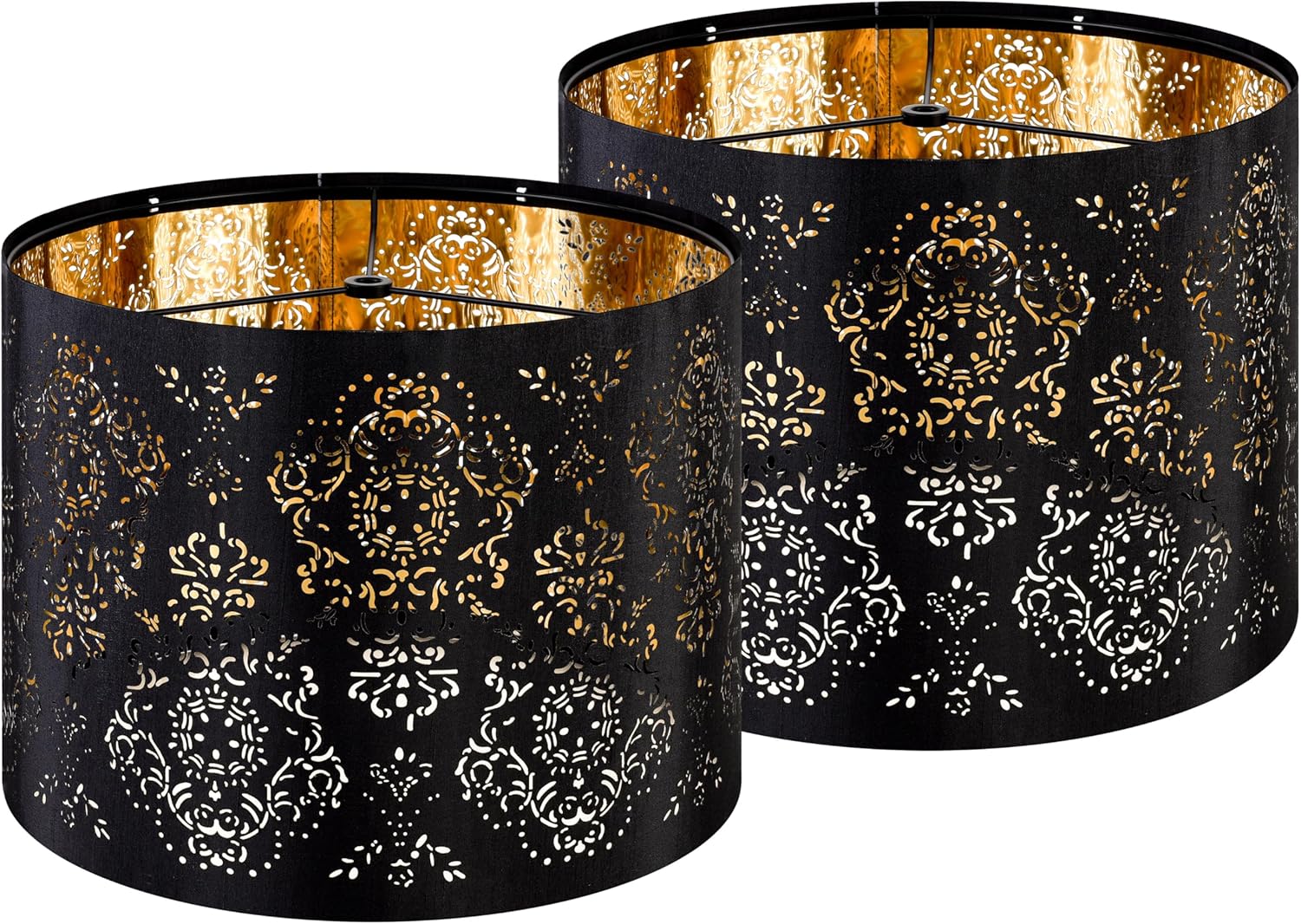 GO&SO Drum Black Lamp Shades - Stylish 13 Inch Replacement Shade