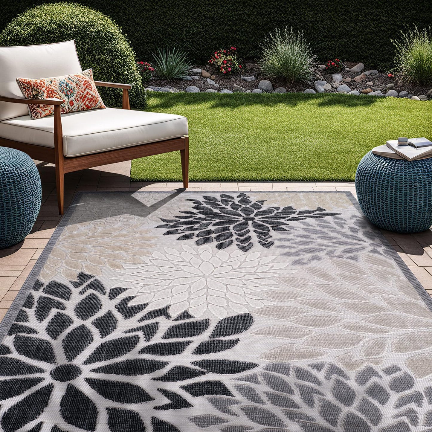 Beverly Rug Outdoor Rug 10x14 Large Modern Floral Area Rug
