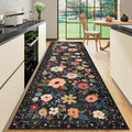 DUKINO Runner Rug 2x10 Non Slip Washable Floral Carpet