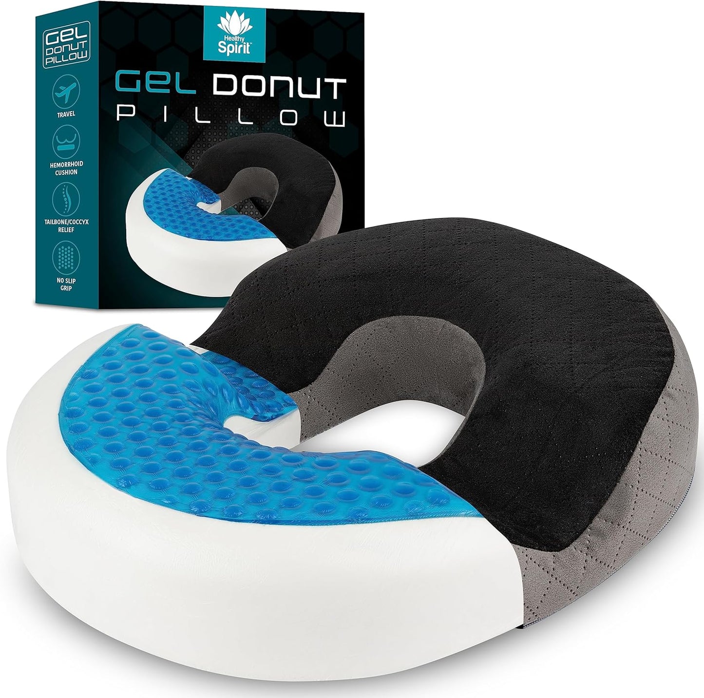 Gel Donut Pillow for Tailbone Pain Relief and Comfort