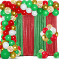 Red Green Party Decorations 137 Pc Balloon Arch Kit - Sequin Backdrops