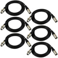 GLS Audio 6ft XLR Patch Cable Cords - Pack of 6, Heavy Duty