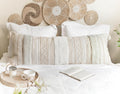 Large Body Pillow Cover 20x54 Boho Accent Pillowcase - Neutral White