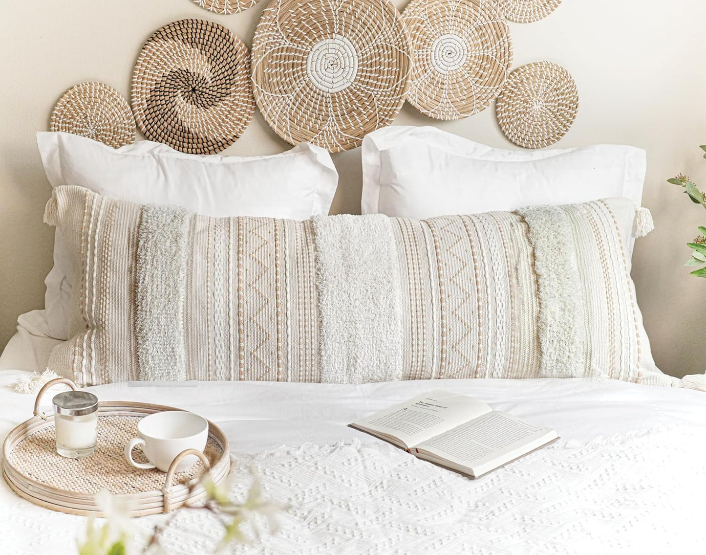Large Body Pillow Cover for Bed 20x54 Boho Accent Decor