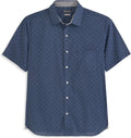Big and Tall Wrinkle Free Short Sleeve Button Down Shirt for Men