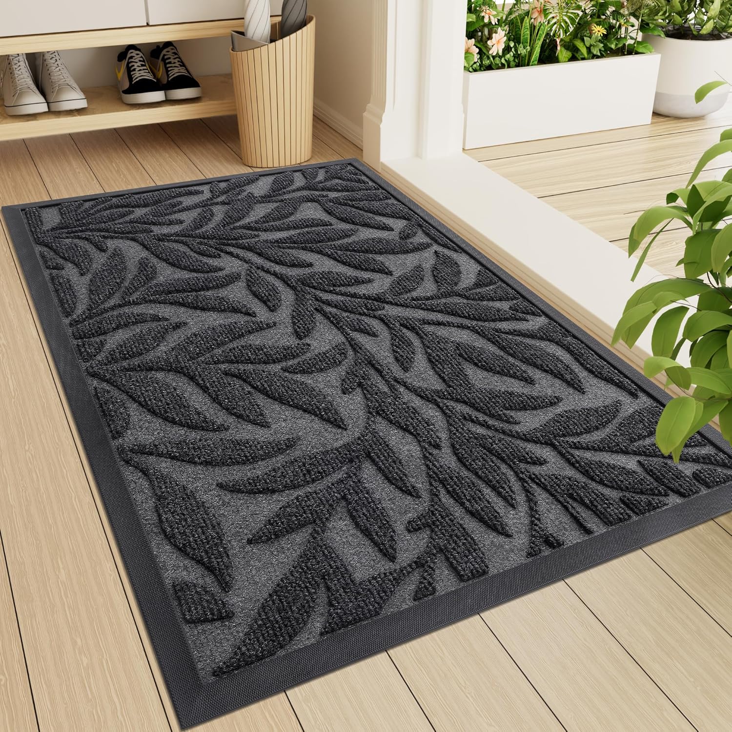 Smiry Front Door Mat for Indoor Outdoor Use, Heavy Duty Design