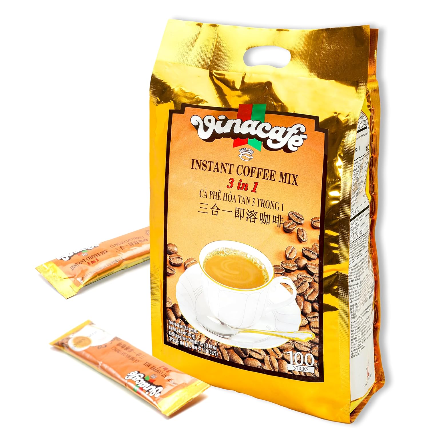 Vinacafe Premium Coffee Mix - 100 Convenient Single Serves