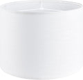 White Linen Large Drum Lamp Shade 16in x 12in - Simple Classic Look