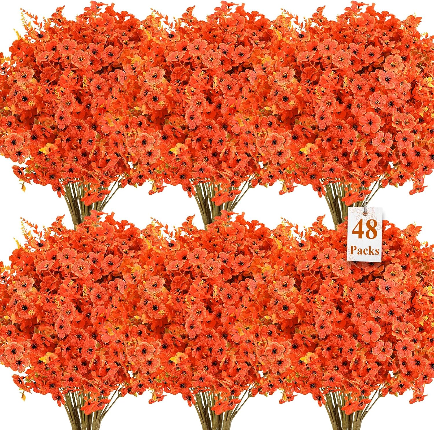 48 Bundles Artificial Fall Flowers for Outdoor Decoration