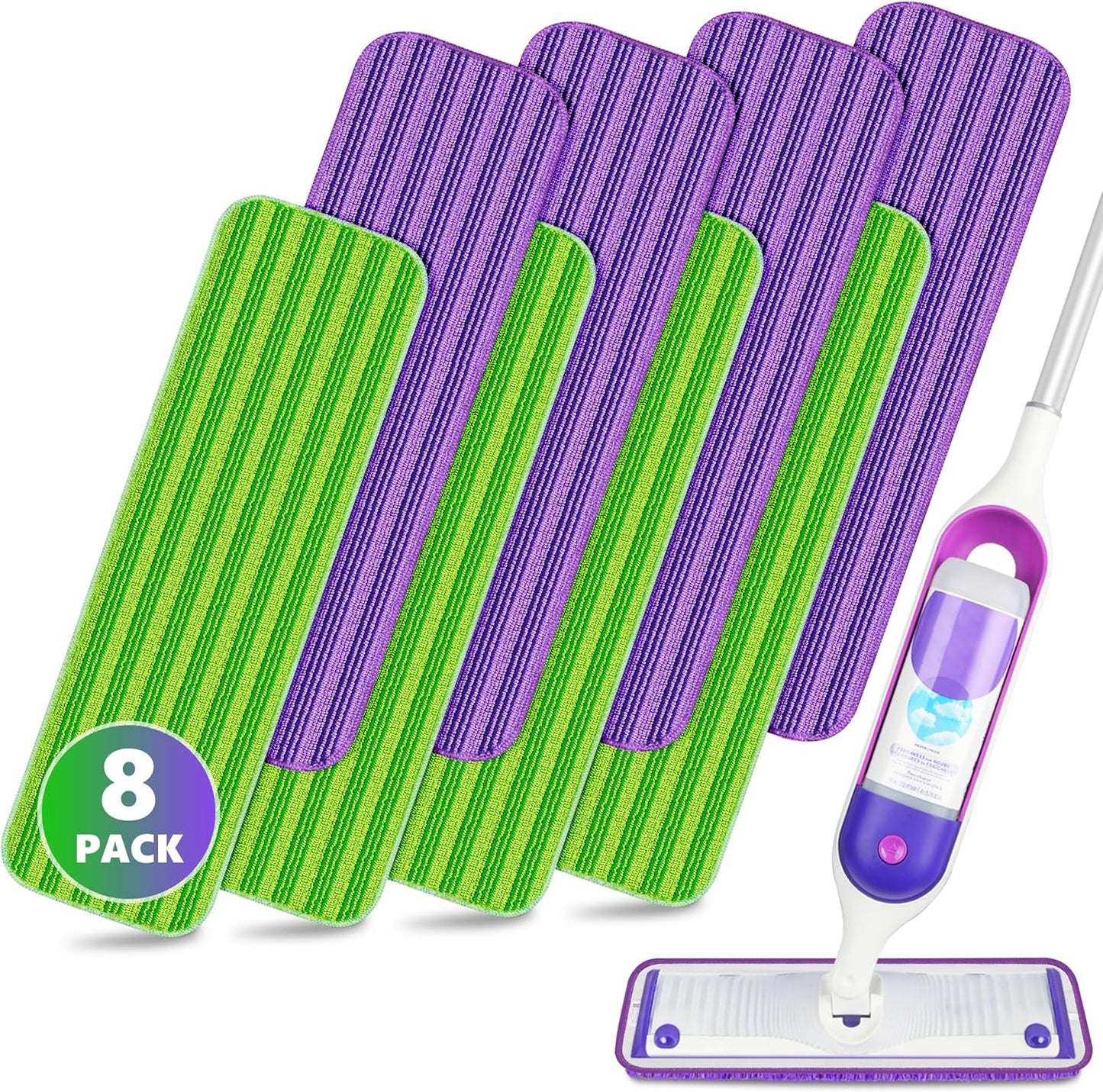SEVENMAX 15 Microfiber Power Mop Refills x8 - Reusable Pads for Effortless Cleaning