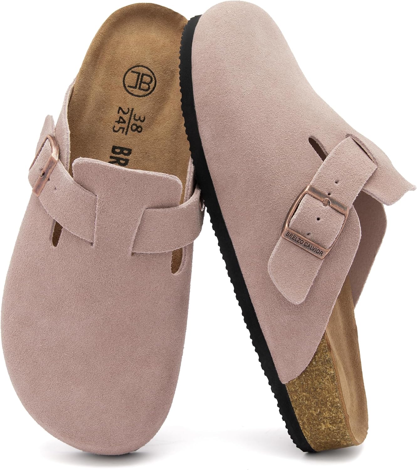 Women's Suede Clogs with Arch Support for Indoor & Outdoor Use
