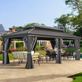 YITAHOME 12X20FT Metal Gazebo with Hard Top for Patios and Backyards