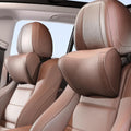 Car Headrest Pillow Memory Foam Breathable Removable Leather Cover