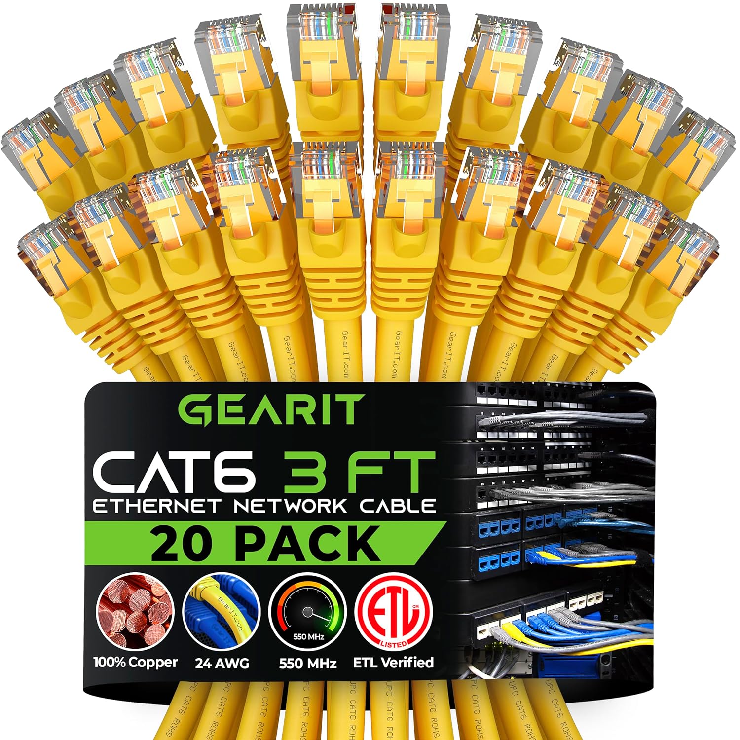 10Gbps Cat6 Ethernet Cable 20-Pack - Ultra-Fast Internet Connection