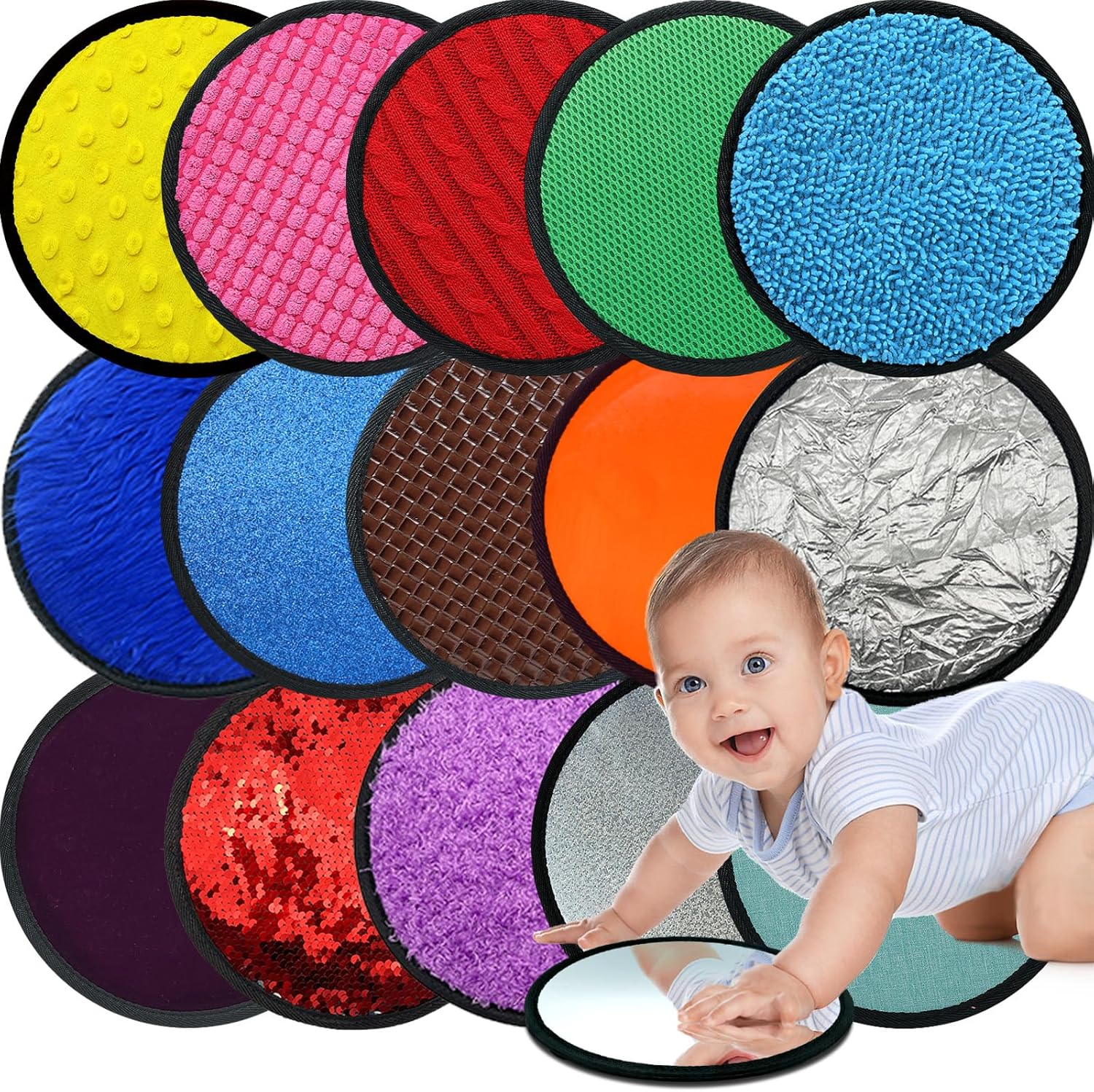 Upgraded 16 Set Sensory Mats for Kids with Autism and More