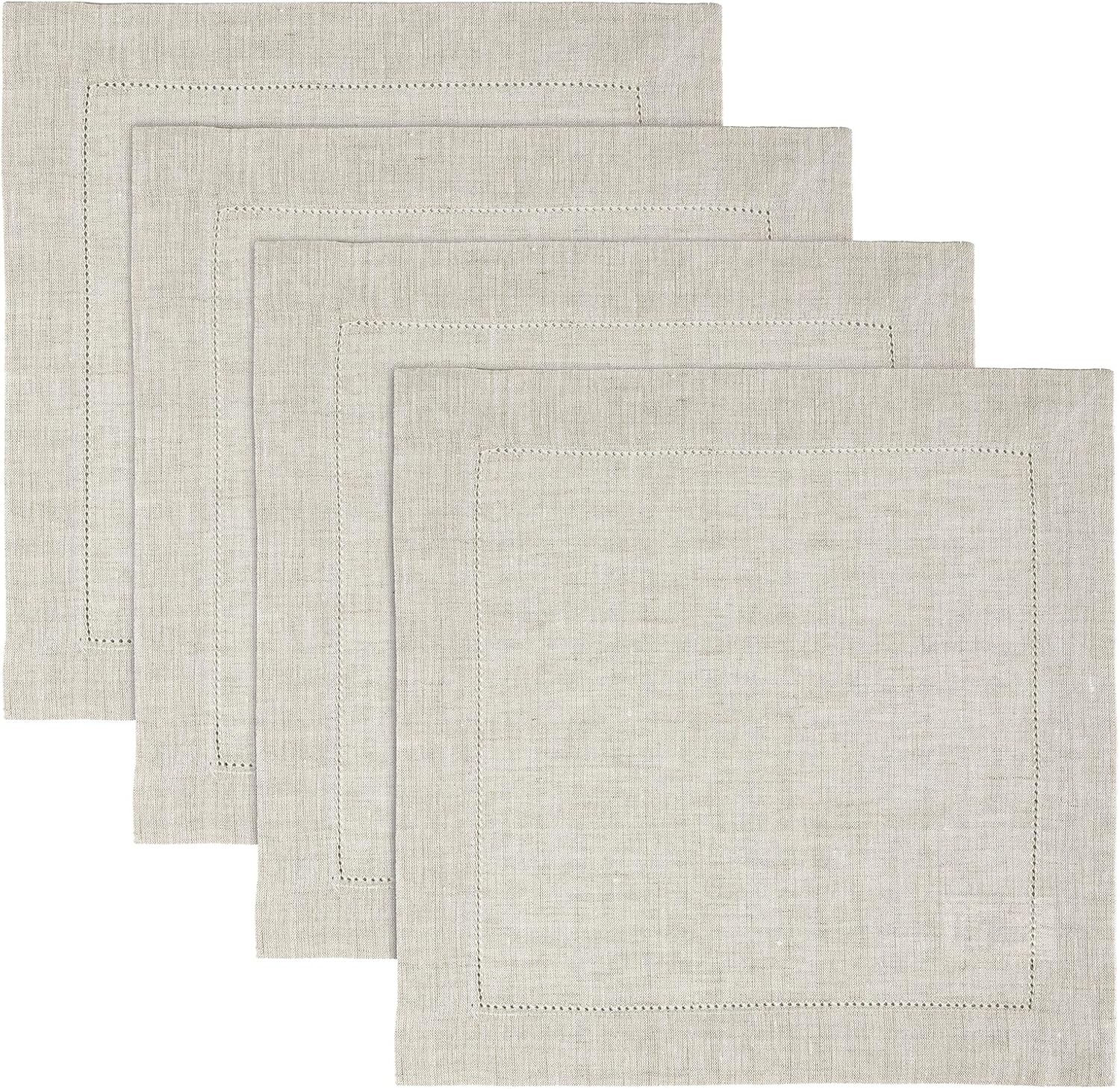 Pure Linen Square Placemats Set of 4 for Elegant Dining