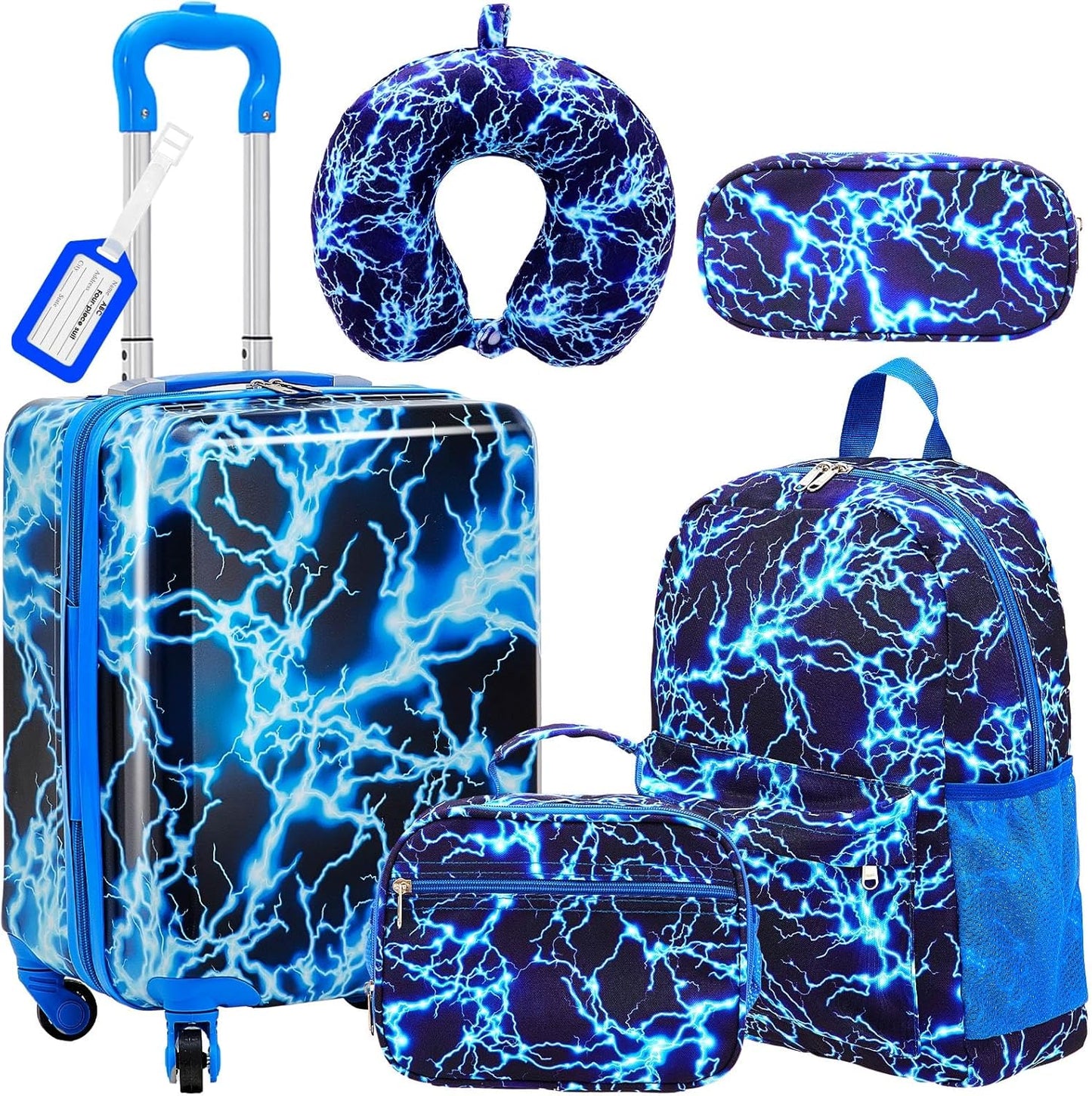 Redbaker 6 Pcs Kids Luggage Set for School Travel Fun