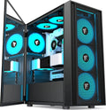 K11 PC Case Mid-Tower ATX - Pre-Installed ARGB Fans, Hinged Glass