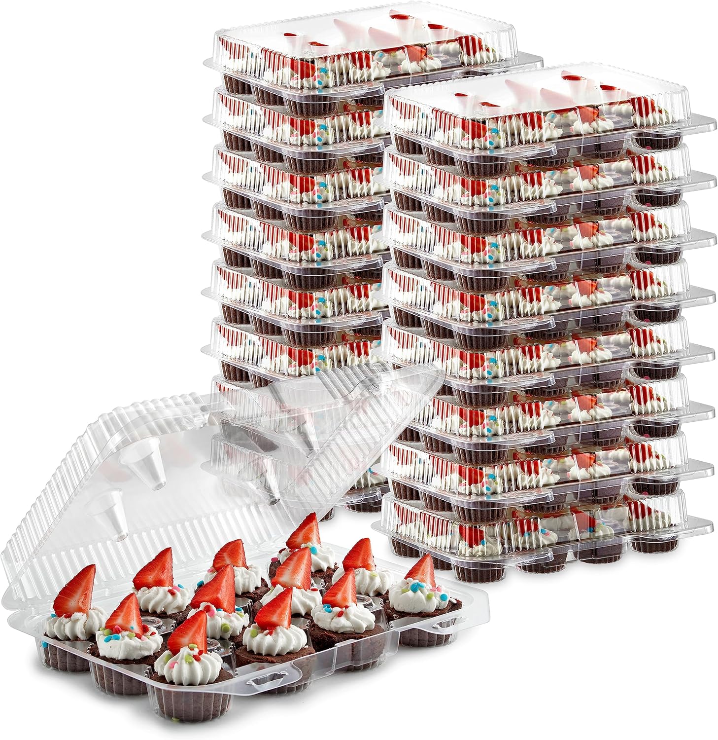 Mini Disposable Plastic Cupcake Containers for Easy Transport