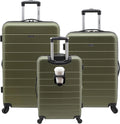 Wrangler Smart Luggage Set with Cup Holder and USB Port - Olive Green