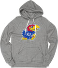 Kansas Jayhawks Men's Tri-Blend Hoodie with Vintage Icon Design