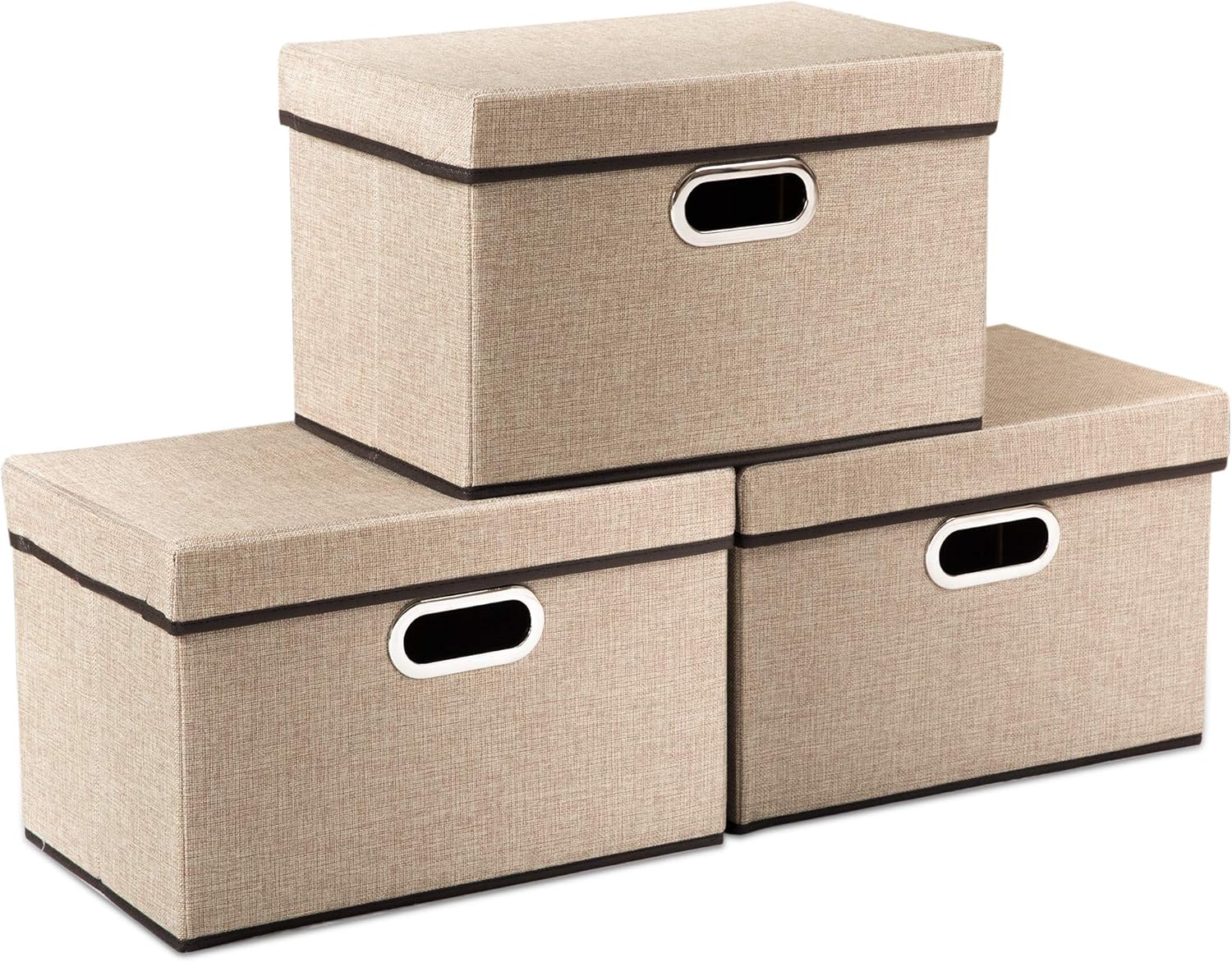 PRANDOM Collapsible Storage Cubes with Lids for Organizing