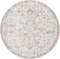 jinchan Round Rug 4ft Area Rug - Washable Vintage Floral 4ft Round
