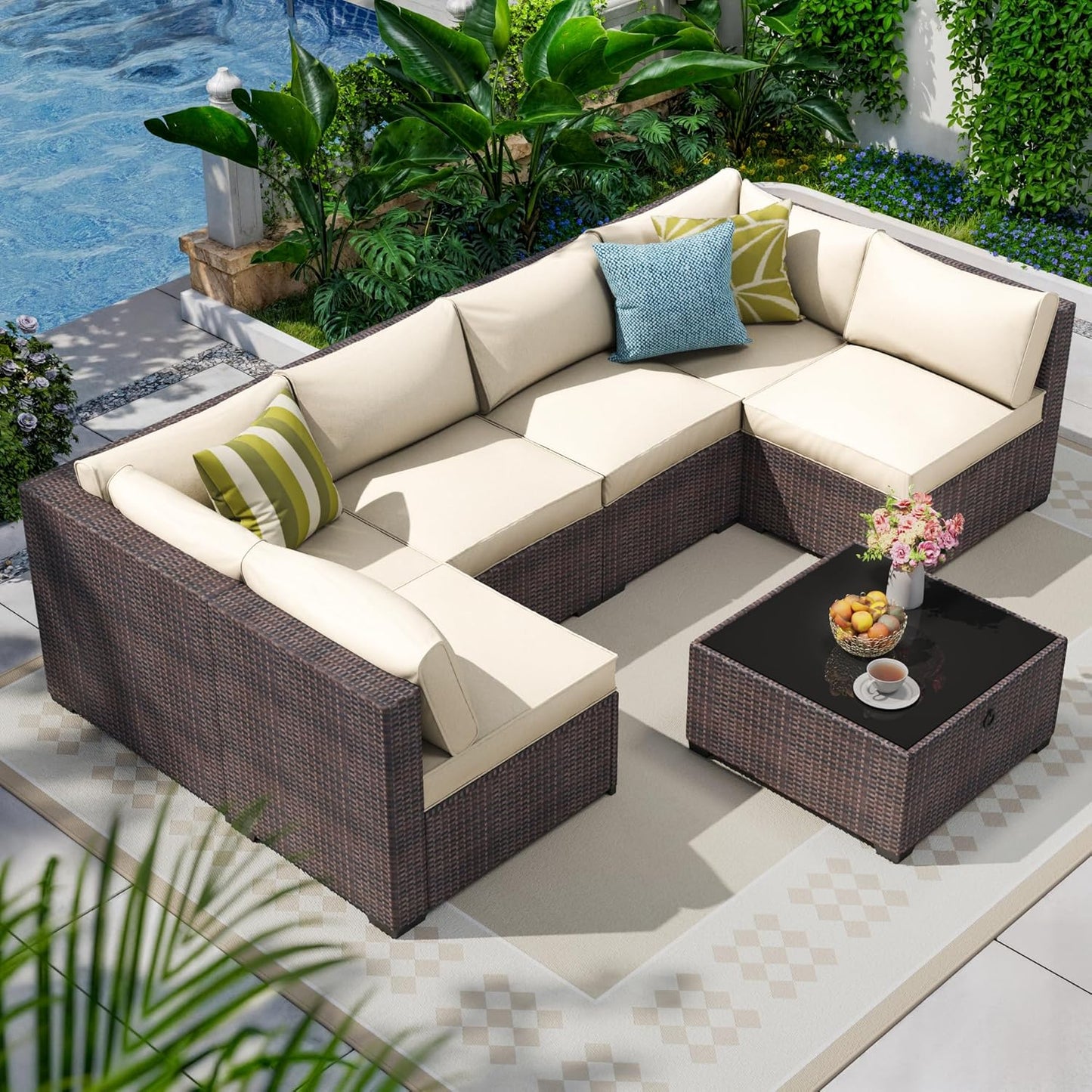 7 Piece Outdoor Patio Furniture Set for Ultimate Comfort