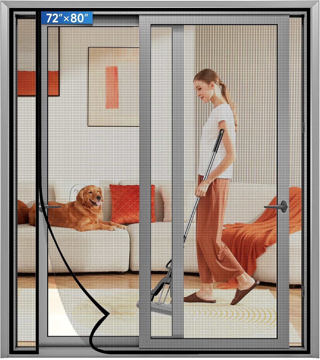 Magnetic Screen Door for Sliding Doors and Patio French Doors