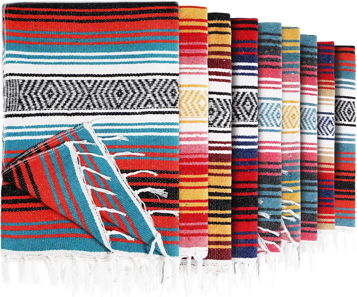 Peryiter 9 Pcs Large Yoga Blankets for Outdoor Beach Picnic