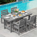 SERWALL Modern Patio Dining Set, 5-Piece Rectangular HDPE Table