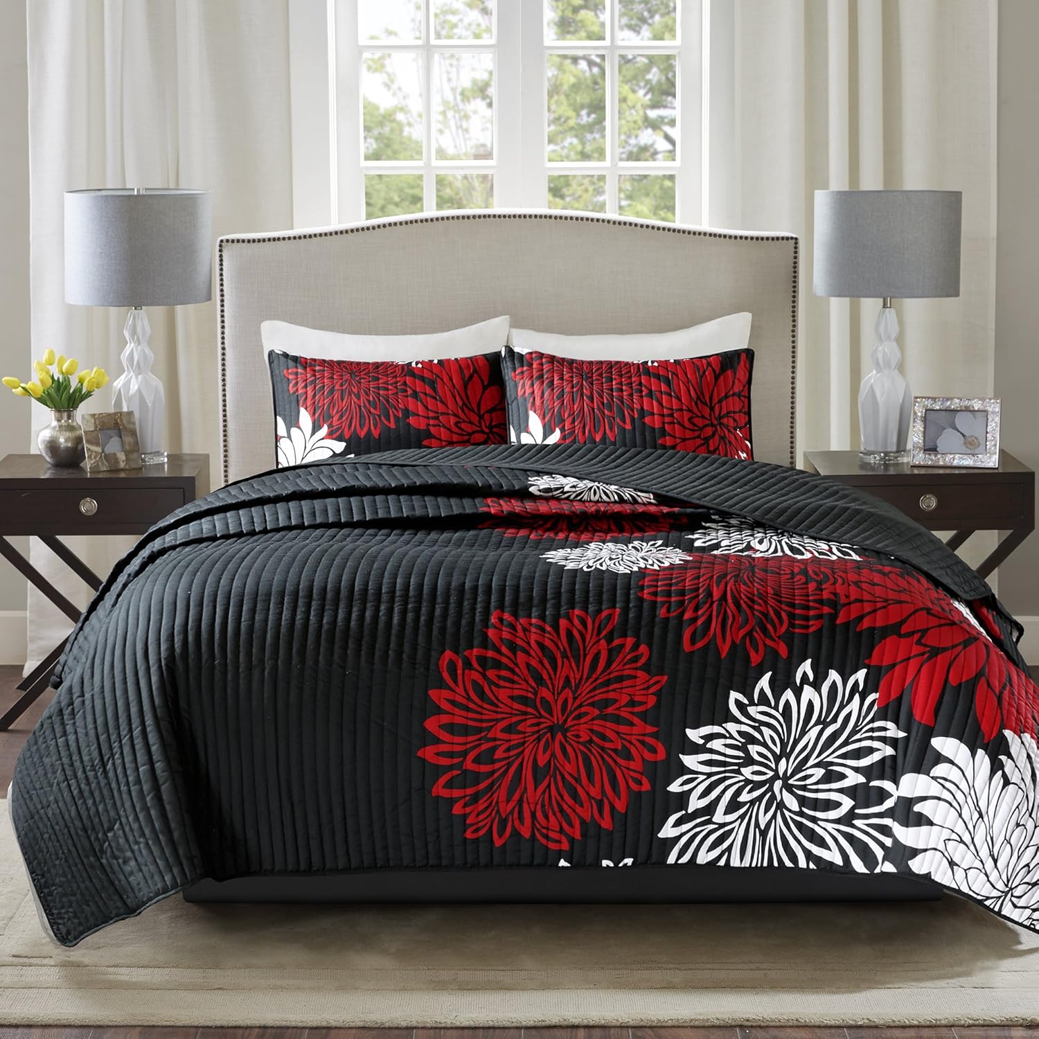 Comfort Spaces Enya Quilt Set - Lightweight Floral Coverlet