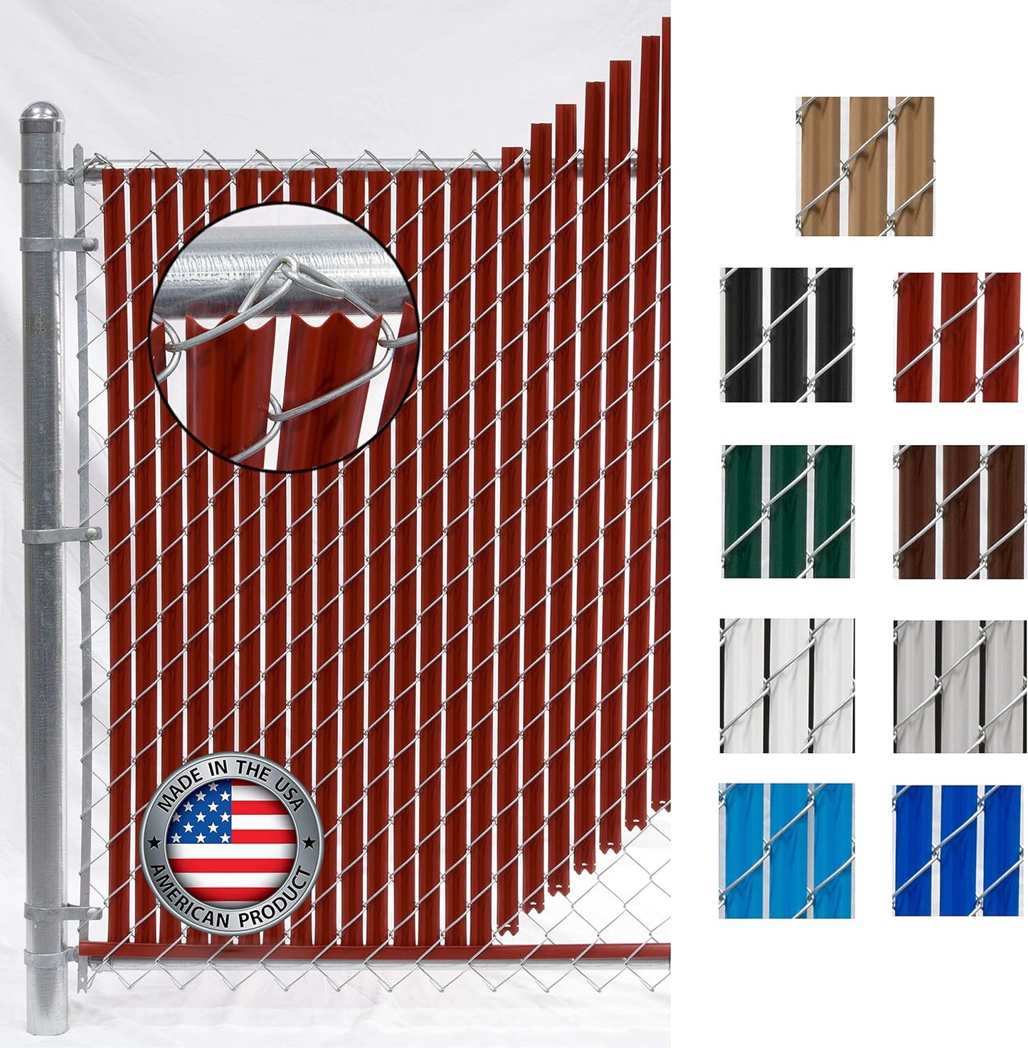 Wave Slat Redwood Privacy Slat for Chain Link Fence - 6ft High