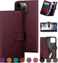 iPhone 13 Pro Max Genuine Leather Wallet Case with RFID Blocking
