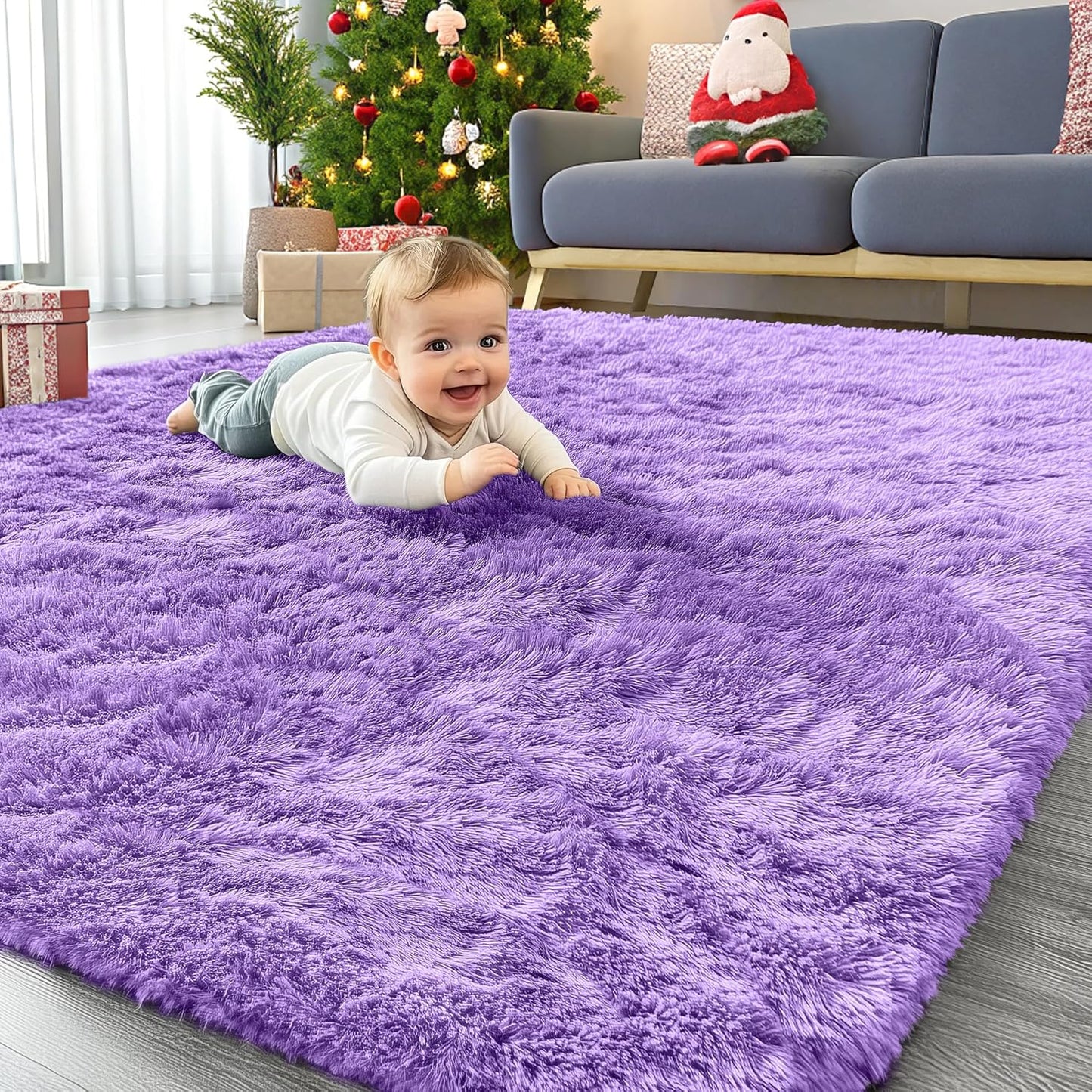 OLANLY Area Rugs for Living Room Bedroom, Soft Fluffy Design
