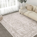 Light Brown Area Rug 6x9 Machine Washable Vintage Distressed - Soft
