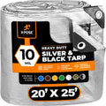 Heavy Duty Poly Tarp 20ft x 25ft - 10 Mil Waterproof Protective Cover