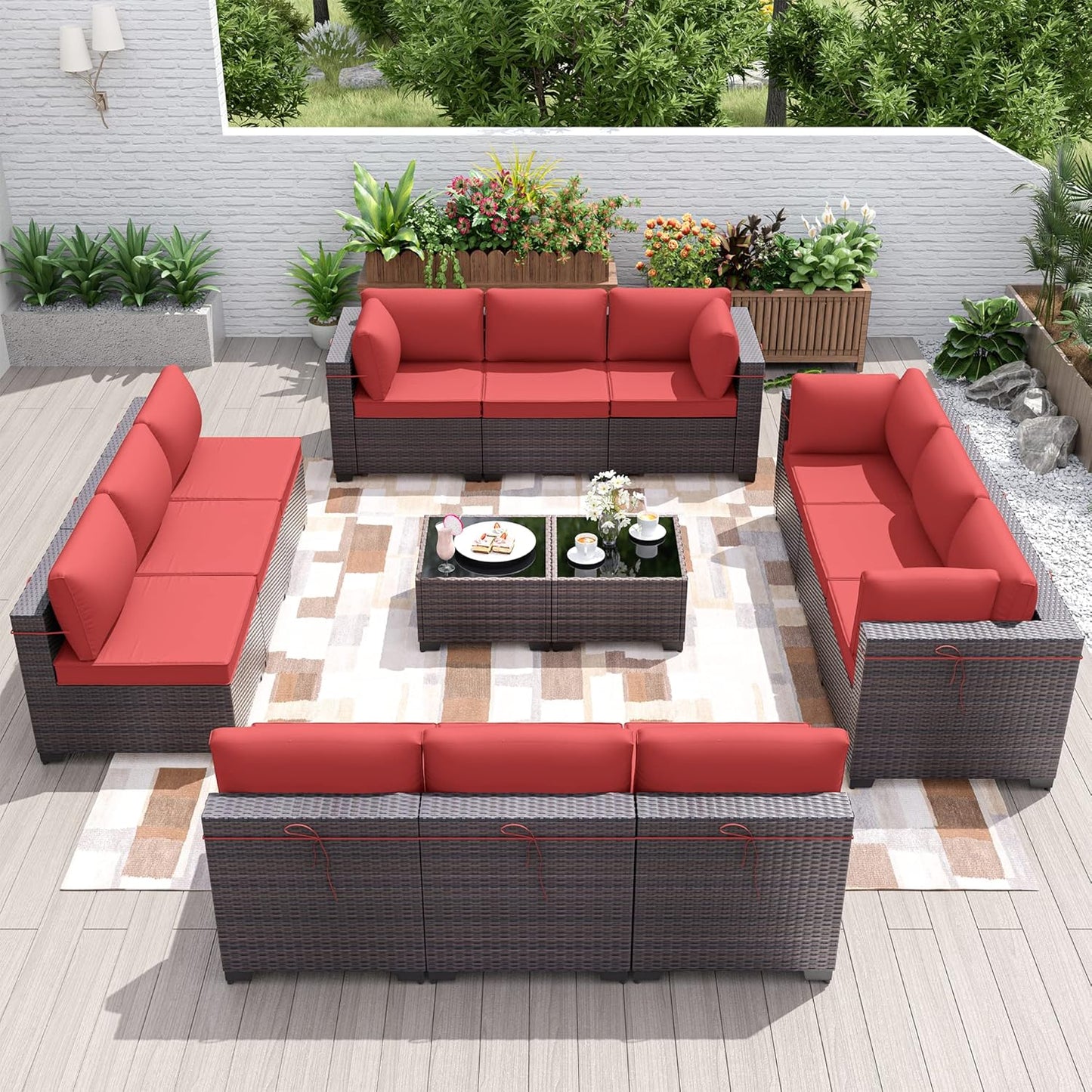 Kurapika 14 Pieces Patio Furniture Set for Outdoor Comfort